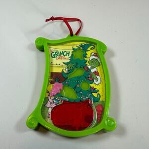 Vintage How the Grinch Stole Christmas Puzzle Game Tree Ornament Green Plastic